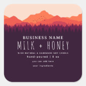 Rustieke moderne rode berg kaars label (Voorkant)