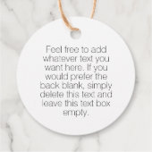 Rustieke Moderne Ronde Zakelijke Logo Kraft Hang L Bedankjes Labels (Achterkant)