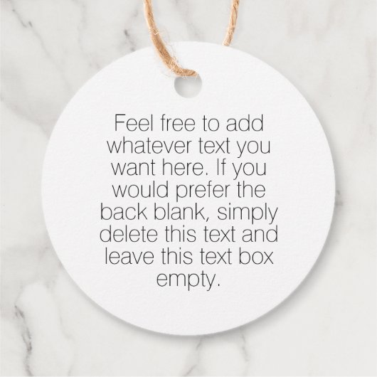 Rustieke Moderne Ronde Zakelijke Logo Kraft Hang L Bedankjes Labels (Achterkant)