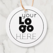 Rustieke Moderne Ronde Zakelijke Logo Kraft Hang L Bedankjes Labels (Voorkant)