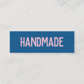 Rustieke moderne roze blauwe handgemaakte geschenk mini visitekaartje (Voorkant)