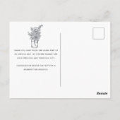 Rustieke moderne script bruiloftsshower bedankje briefkaart (Achterkant)