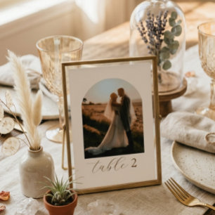 Rustieke moderne scriptie foto tafelnummers voor h