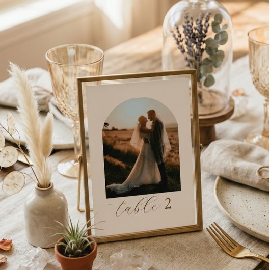 Rustieke moderne scriptie foto tafelnummers voor h