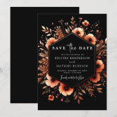 Rustieke moderne terracotta bruiloft save the date (Voorkant / Achterkant)