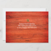 Rustieke moderne Thanksgiving familie foto collage Feestdagenkaart (Achterkant)