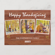 Rustieke moderne thanksgiving gezinsfotocollage