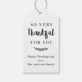 Rustieke moderne Thanksgiving-vakantie Cadeaulabel (Voorkant)