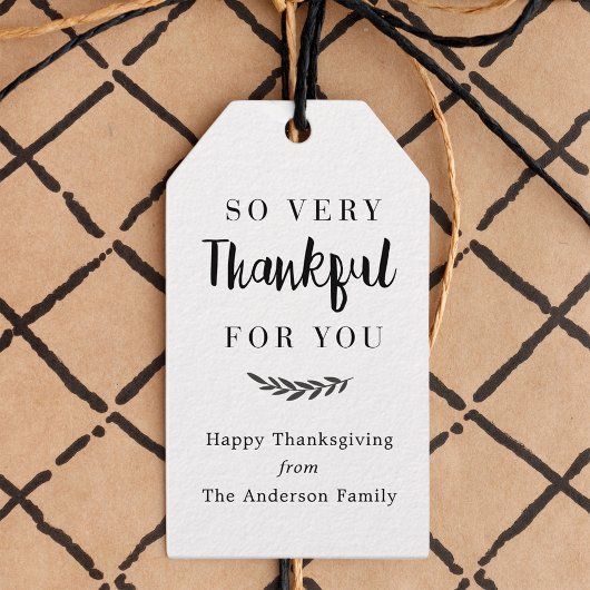 Rustieke moderne Thanksgiving-vakantie Cadeaulabel