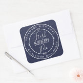 Rustieke Moderne Thuisgemaakte Verse Blauwe Bessen Vierkante Sticker (Envelop)