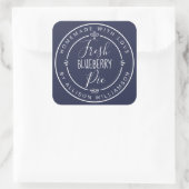 Rustieke Moderne Thuisgemaakte Verse Blauwe Bessen Vierkante Sticker (Tas)