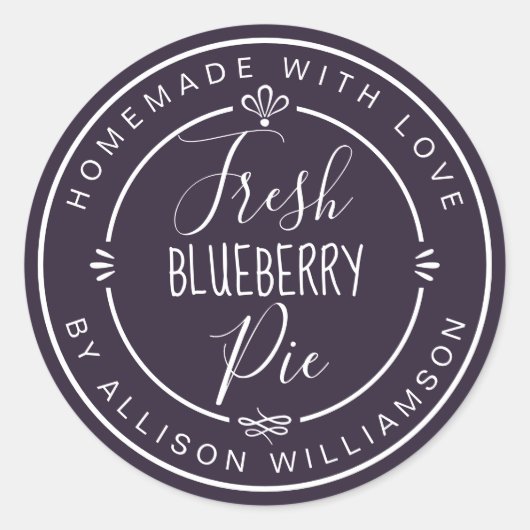 Rustieke Moderne Thuisgemaakte Verse Blauwebeselta Ronde Sticker (Voorkant)