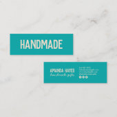 Rustieke moderne turquoise handgemaakte geschenken mini visitekaartje (Voorkant / Achterkant)