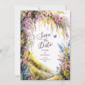 Rustieke moderne Wildflower bruiloft Save The Date (Voorkant)