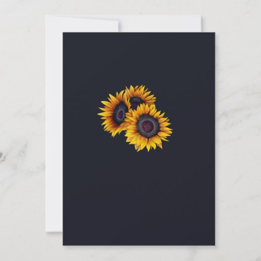 Rustieke moderne zonnebloemen elegante trouwfoto save the date (Achterkant)