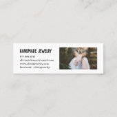 Rustieke moderne zwart-wit handgemaakte sieraden mini visitekaartje (Achterkant)