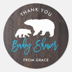 Rustieke Moeder en Baby Beer Baby shower Sticker