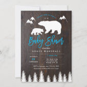 Rustieke Moeder en Baby Beer Baby shower Uitnodigi Kaart (Voorkant)
