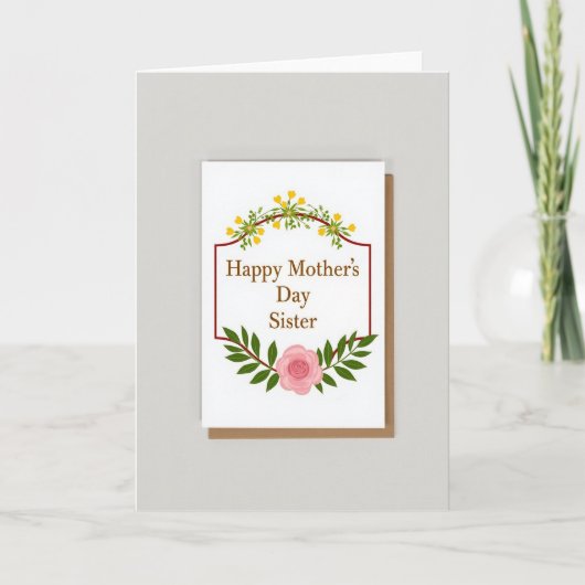 Rustieke Moederdag Zuster Liefde Kaart (Voorkant)