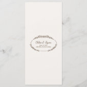 Rustieke monochrome bloemenbruiloft menu (Achterkant)