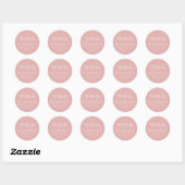 Rustieke monogram blush roze retour adres sticke ronde sticker (Vel)