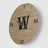 Rustieke Monogram Boerderij Aangepaste Familienaam Grote Klok (Hoek)