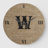 Rustieke Monogram Boerderij Aangepaste Familienaam Grote Klok (Voorkant)