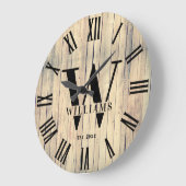 Rustieke Monogram Boerderij Aangepaste Familienaam Grote Klok (Hoek)