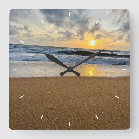 Rustieke Monogram Boerderij Aangepaste foto Person Vierkante Klok (Voorkant)