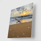 Rustieke Monogram Boerderij Aangepaste foto Person Vierkante Klok (Hoek)