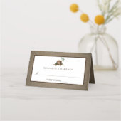 Rustieke Monogram Boom & Burlap Bruiloft Plaatskaartje (Voorkant)
