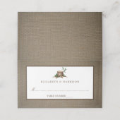 Rustieke Monogram Boom & Jute Bruiloft Plaatskaartje (Buitenkant ongevouwen)