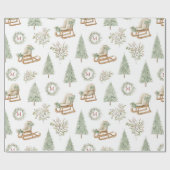 Rustieke Monogram Boslandschap Cadeaupapier (Vlak)