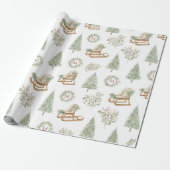 Rustieke Monogram Boslandschap Cadeaupapier (Uitgerold)