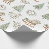 Rustieke Monogram Boslandschap Cadeaupapier (Hoek)