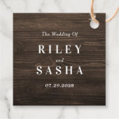 Rustieke Monogram bruiloft gunst Labels (Achterkant)