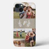 Rustieke Monogram Foto Collage Case-Mate iPhone Case (Achterkant)