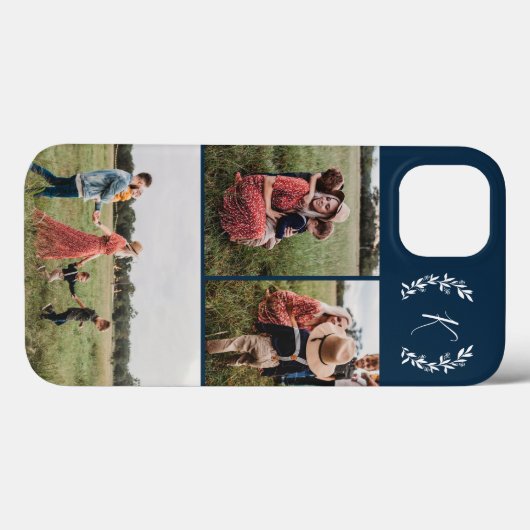Rustieke Monogram Foto Collage Case-Mate iPhone Case (Achterkant (horizontaal))