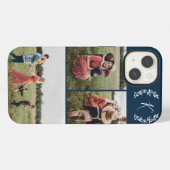 Rustieke Monogram Foto Collage iPhone Hoesje (Achterkant horizontaal)