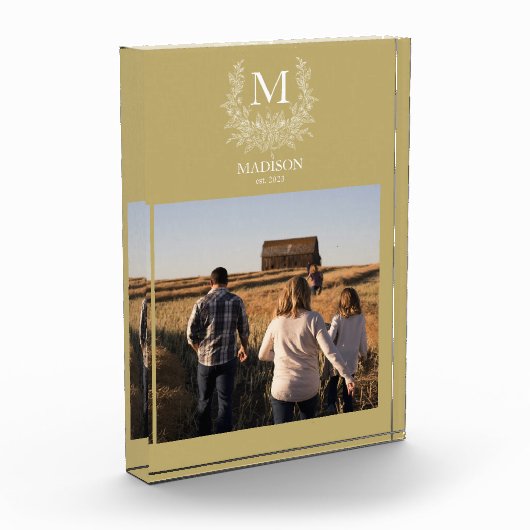 Rustieke Monogram Gepersonaliseerde Initiële Fotob Fotoblokken (Links)