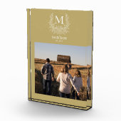 Rustieke Monogram Gepersonaliseerde Initiële Fotob Fotoblokken (Rechts)