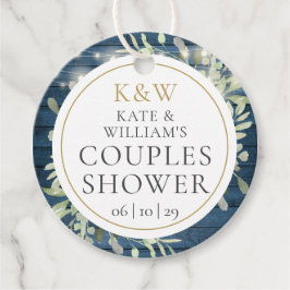 Rustieke Monogram Groene Huwelijksborrel Voor Kopp Bedankjes Labels