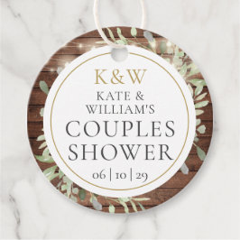 Rustieke Monogram Groene Huwelijksborrel Voor Kopp Bedankjes Labels