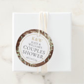 Rustieke Monogram Groene Huwelijksborrel Voor Kopp Bedankjes Labels (In situ)