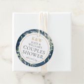 Rustieke Monogram Groene Huwelijksfeest Voor Koppe Bedankjes Labels (In situ)