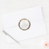 Rustieke Monogram Groene Huwelijksfeest Voor Koppe Ronde Sticker (Envelop)