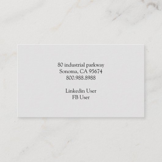 Rustieke Monogram Houten Bouwer Visitekaartje (Achterkant)