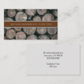 Rustieke Monogram Houten Bouwer Visitekaartje (Voorkant / Achterkant)