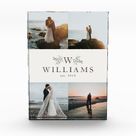 Rustieke monogram huwelijkscollage voor net getrou fotoblokken