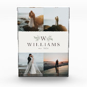 Rustieke monogram huwelijkscollage voor pasgetrouw fotoblokken (Voorkant)